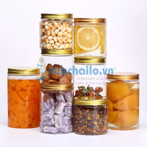 Hũ Nhựa Pet Nắp Nhôm Vàng 250ml