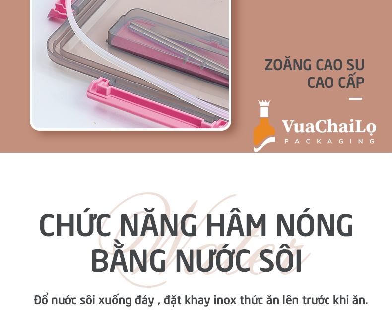 Hộp cơm trưa 5 ngăn giữ nhiệt cao cấp SS304