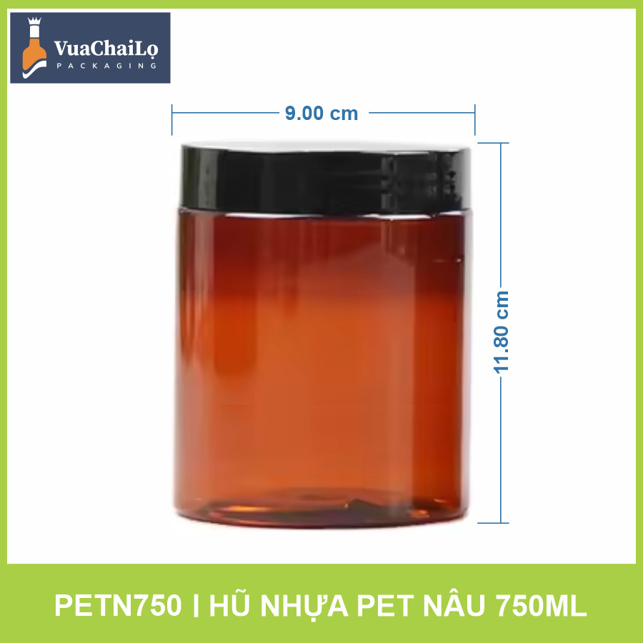 hũ nhựa pet nâu 750ml