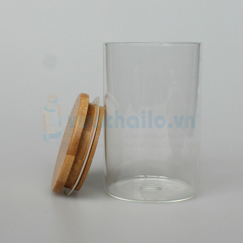 Lọ Thủy Tinh Nắp Gỗ Tre 600ml