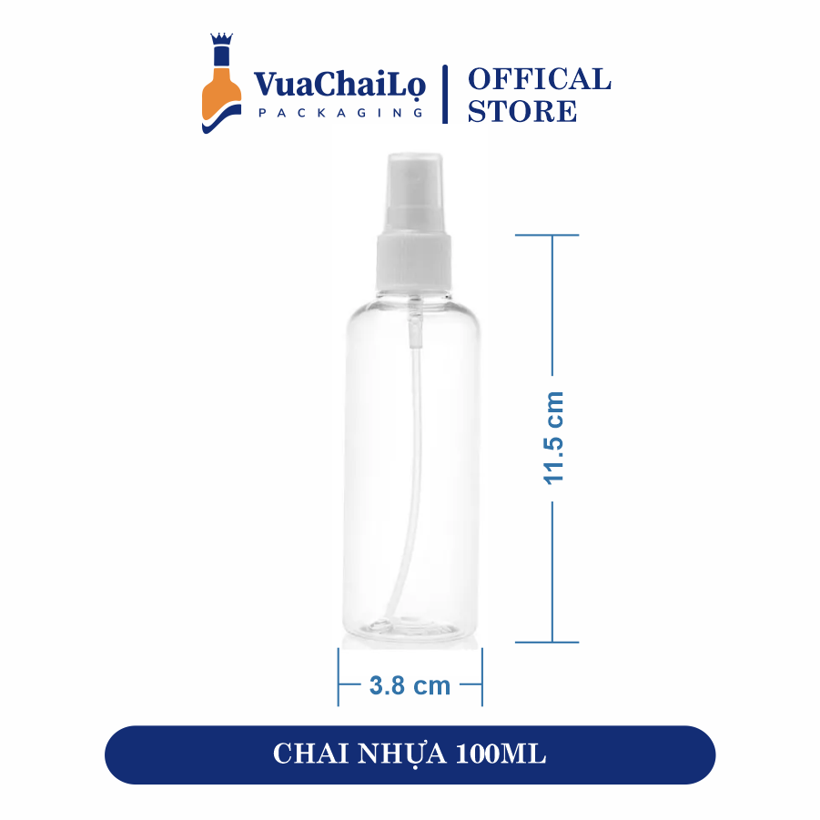 Chai Nhựa Pet Nắp Phun Sương 100ML
