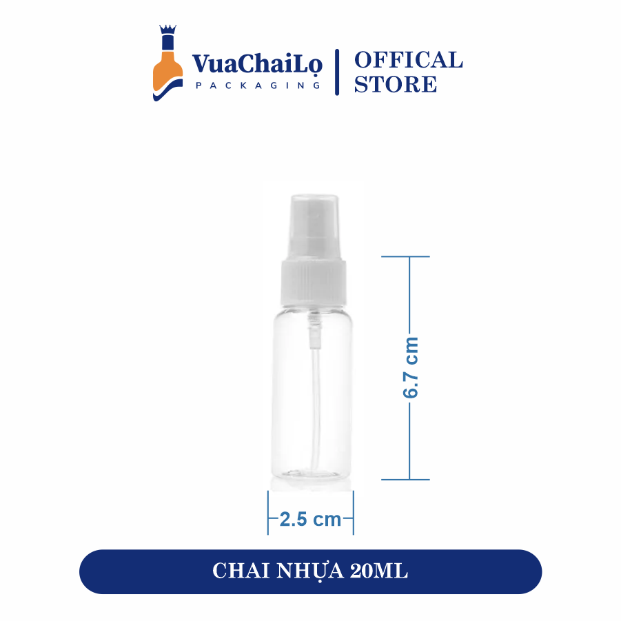 Chai Nhựa Pet Nắp Phun Sương 20ML