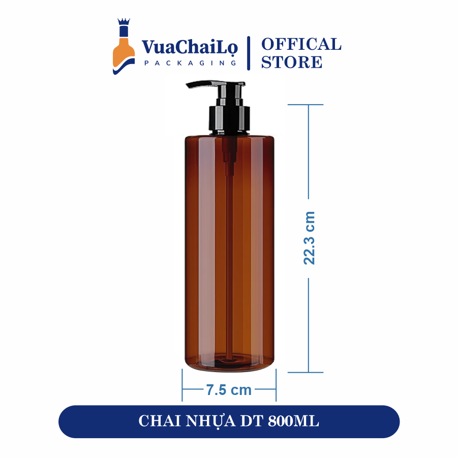 Chai Nhựa Dáng Trụ 800ML