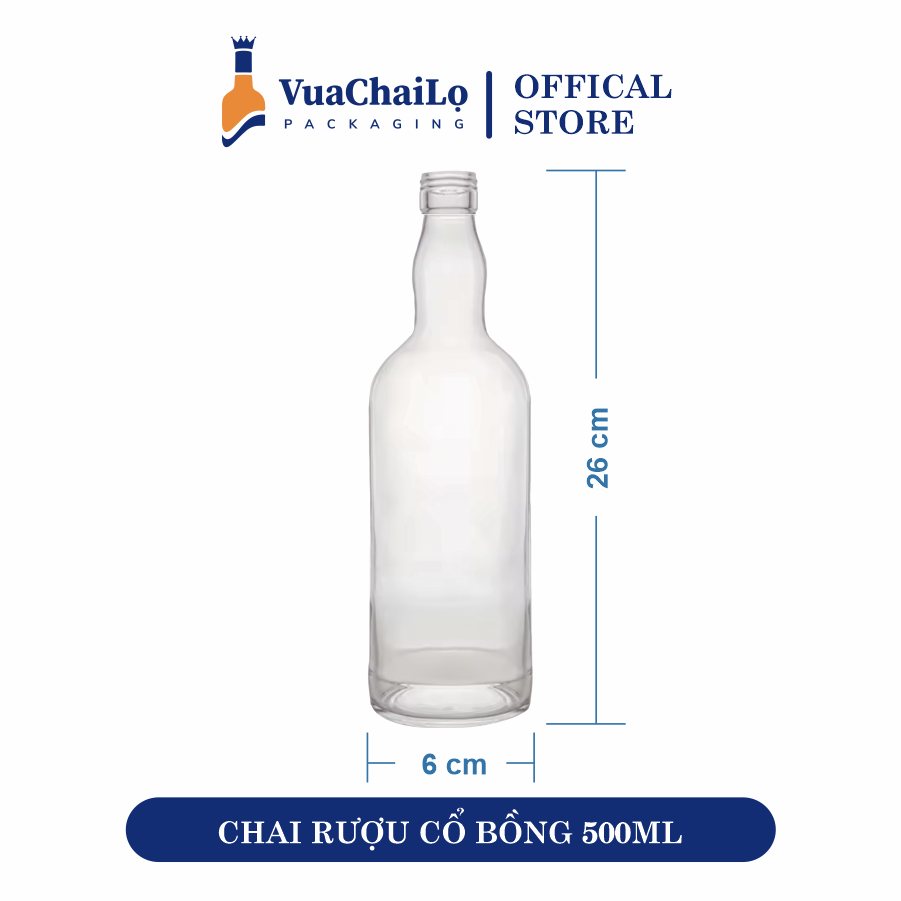 Chai Rượu Cổ Bồng 500ML