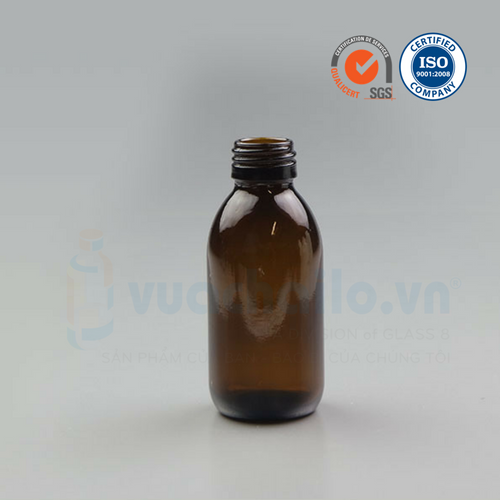 Chai thủy tinh Siro, Syrup 125ml với cổ 28mm