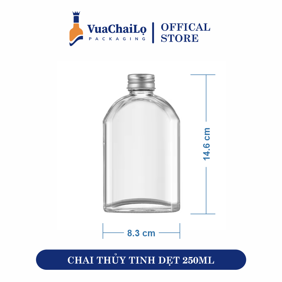 Chai Thủy Tinh Dẹt 250ML
