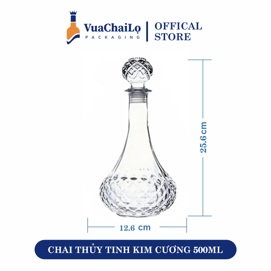 Chai Thủy Tinh Kim Cương 500ML