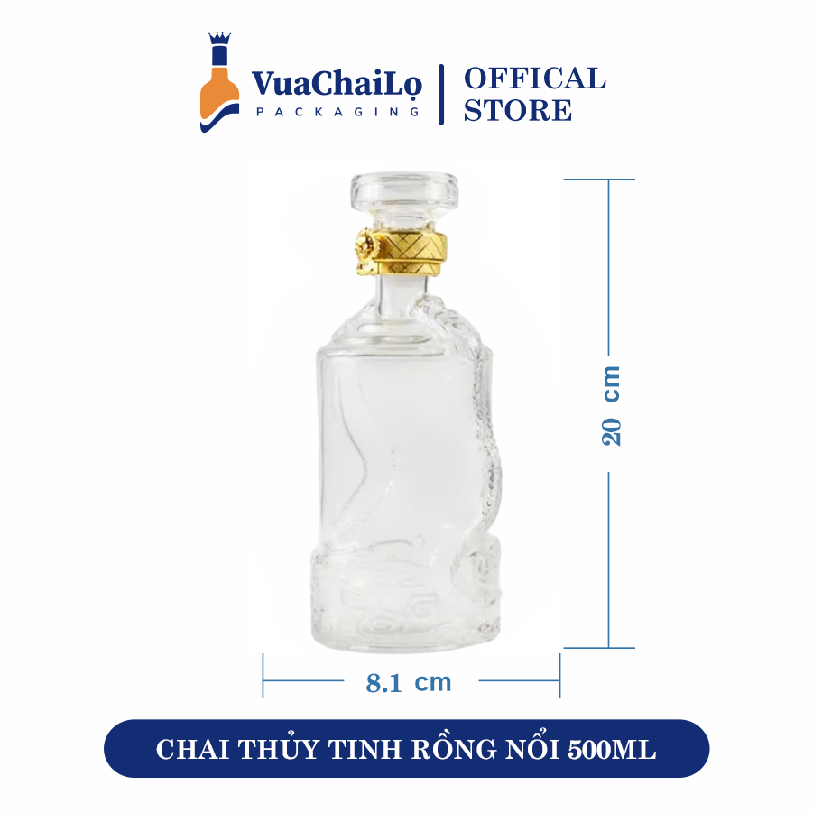 Chai Thủy Tinh Rồng Nổi 500ML