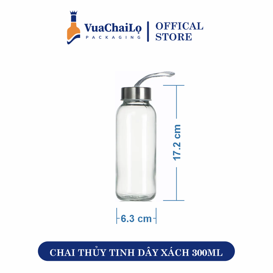 Chai Thủy Tinh Nắp Dây Xách 300ML