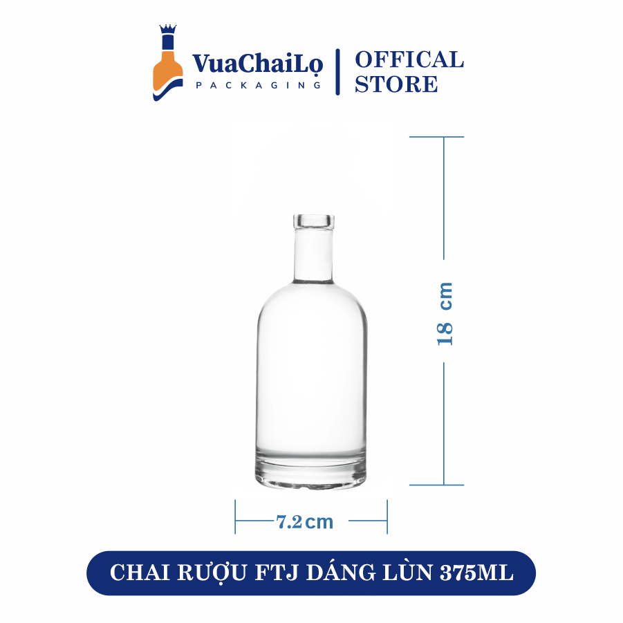 Chai Rượu FTJ Dáng Lùn 375ML