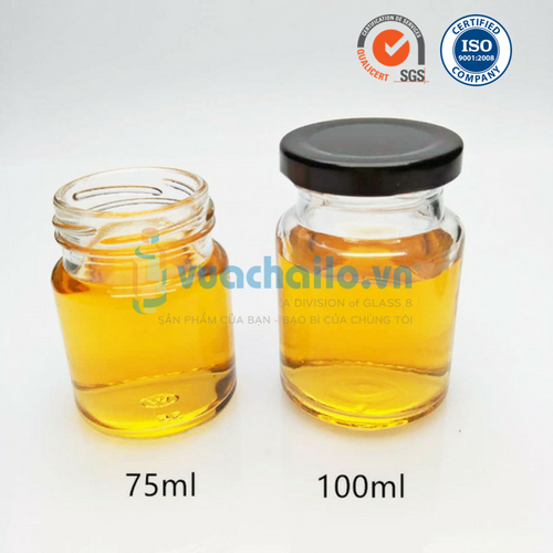 Hũ Thủy Tinh 75ml Nắp Thiếc