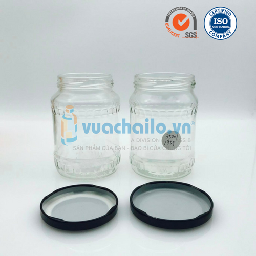 Hũ Thủy Tinh Viền Gân 350ml