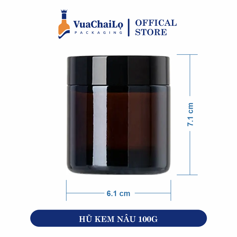 Hũ Thủy Tinh Kem Nâu 100G