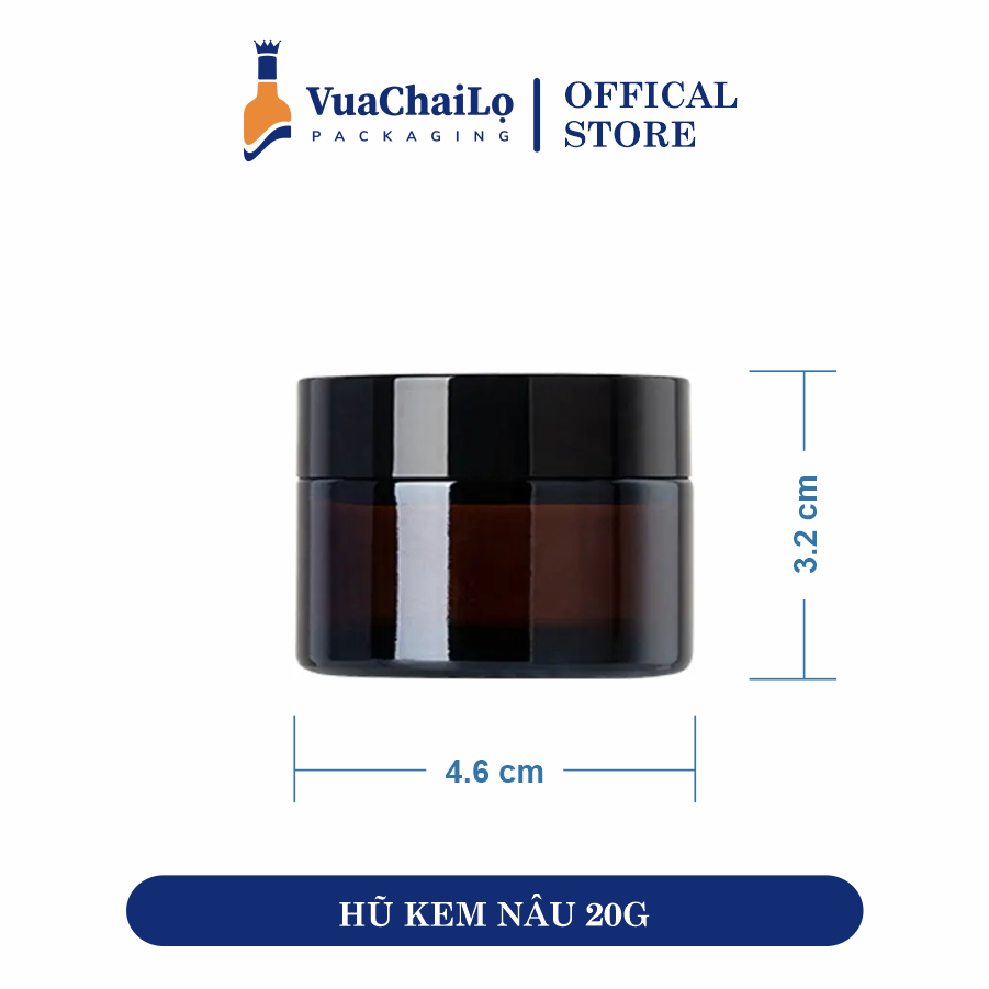 Hũ Thủy Tinh Kem Nâu 20G