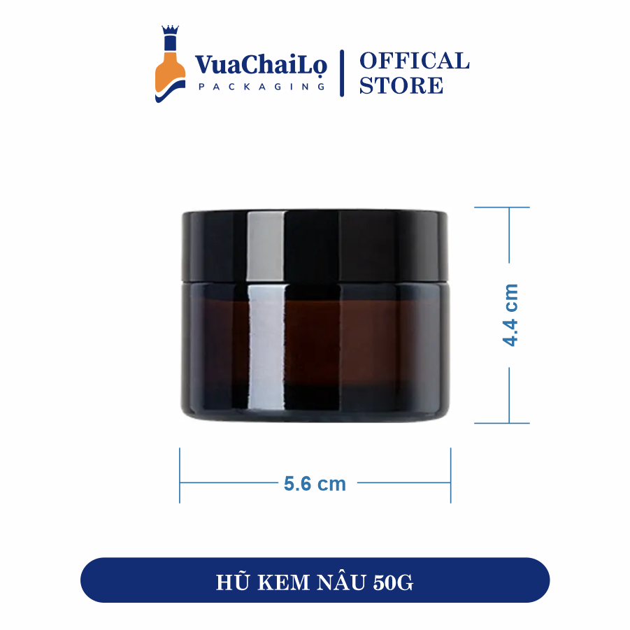 Hũ Thủy Tinh Kem Nâu 50G