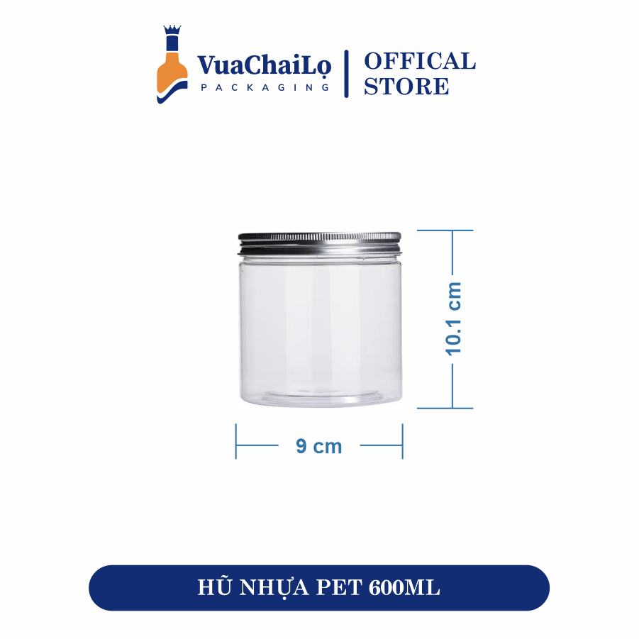 Hũ Nhựa PET Nắp Nhôm 600ml