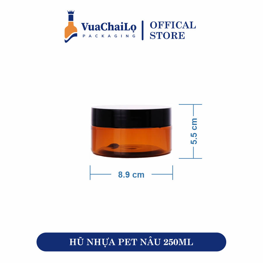 Hũ Nhựa PET Nâu 250ML