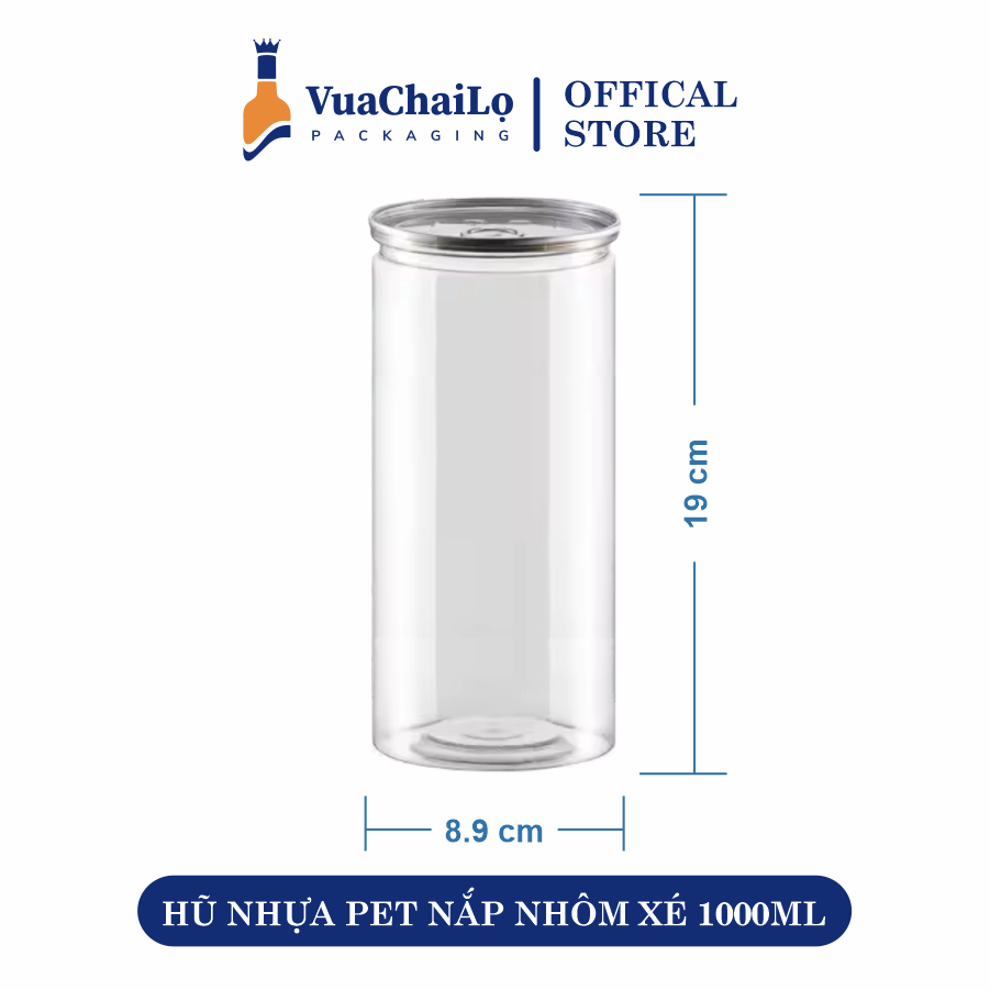 Hũ nhựa nắp nhôm xé 1000ml