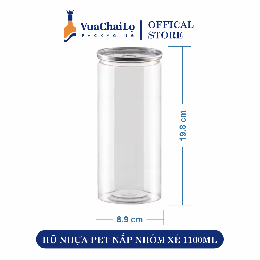 Hũ nhựa nắp nhôm xé 1100ml