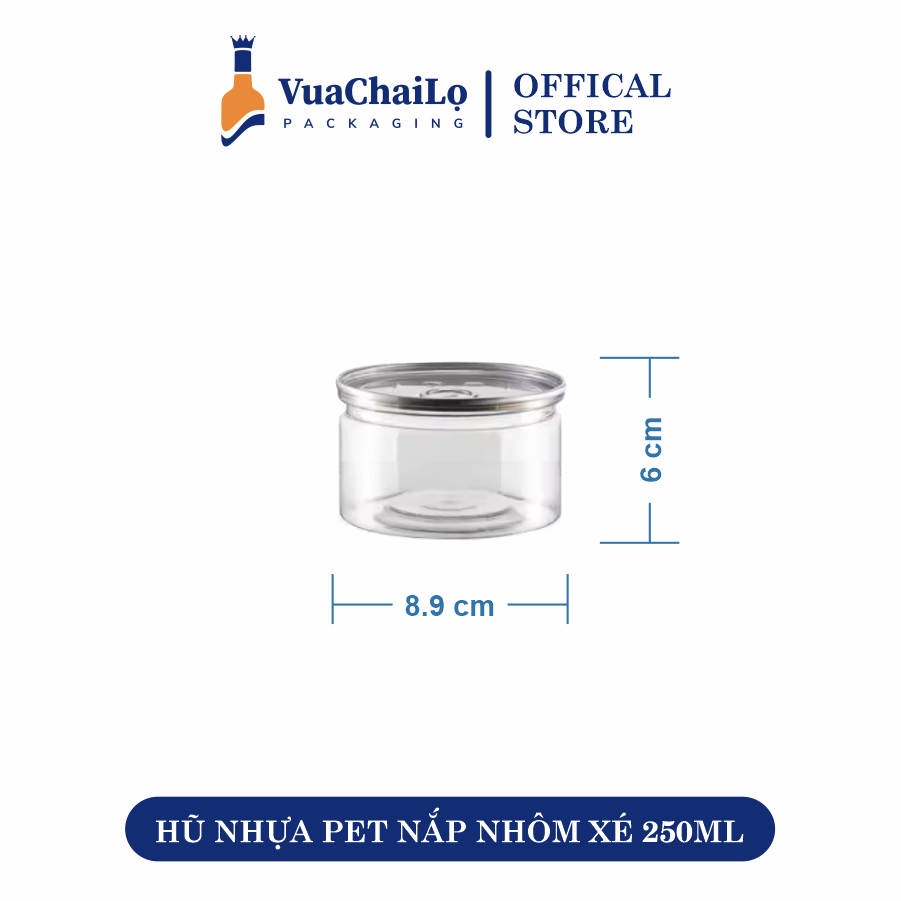 Hũ nhựa nắp nhôm xé 250ml