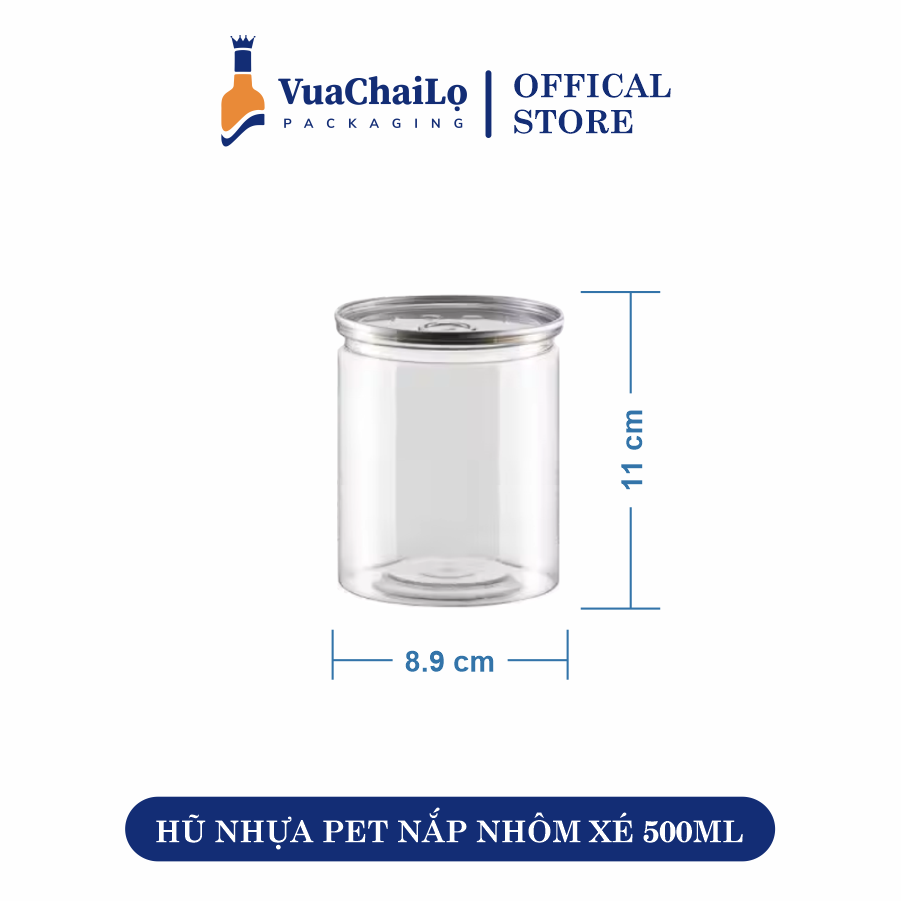 Hũ nhựa nắp nhôm xé 500ml