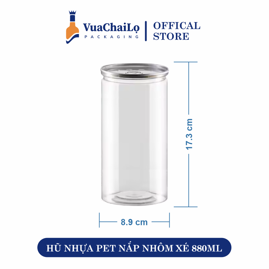 Hũ Nhựa Nắp Nhôm Xé 880ML