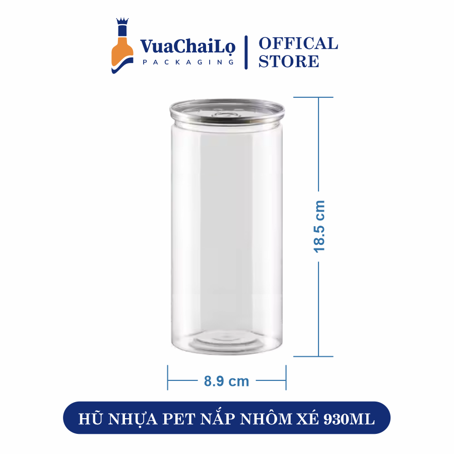 Hũ Nhựa Nắp Nhôm Xé 930ML