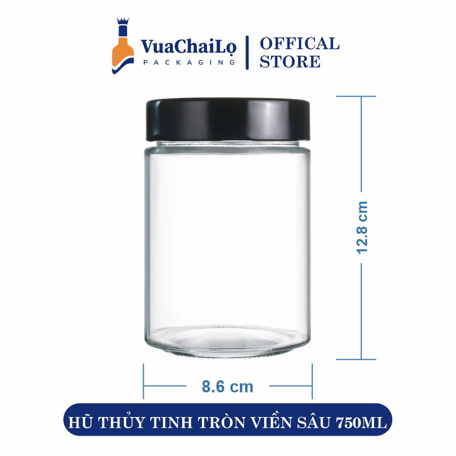Hũ Thủy Tinh Tròn Viền Sâu 750ml