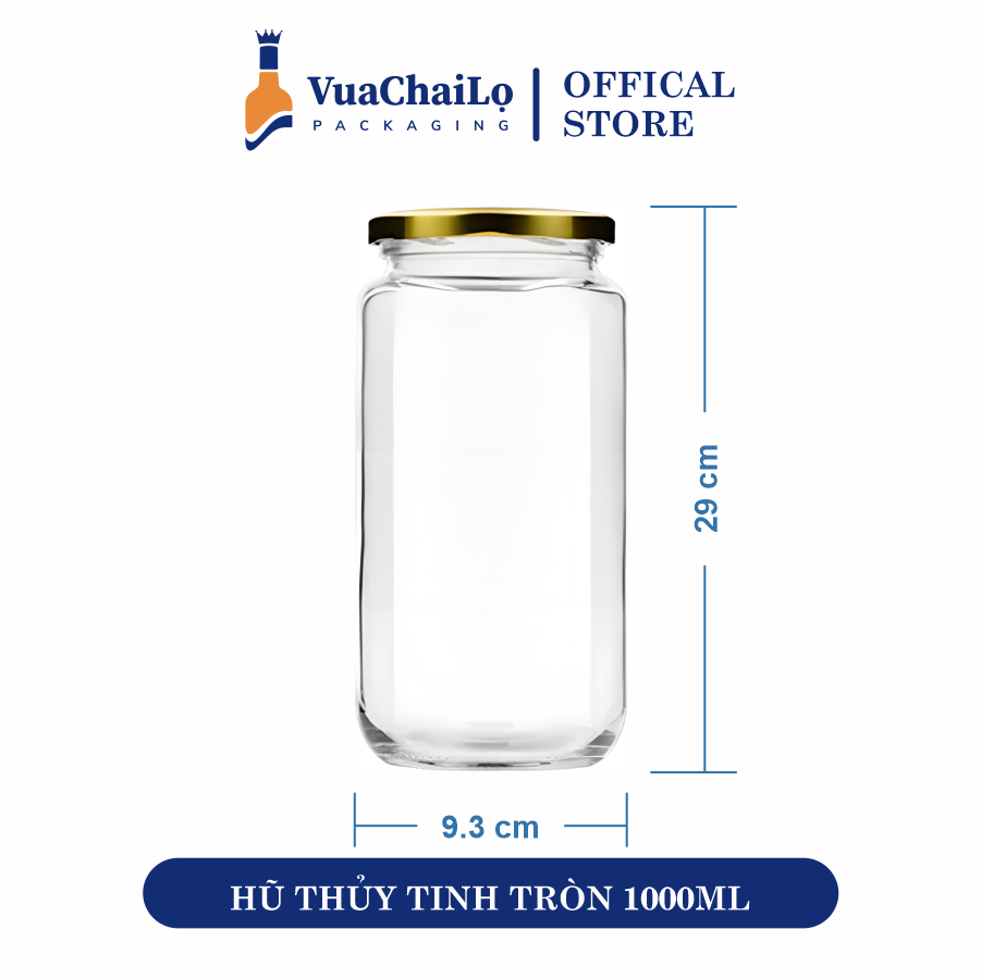 Hũ Thủy Tinh Tròn 1000ML