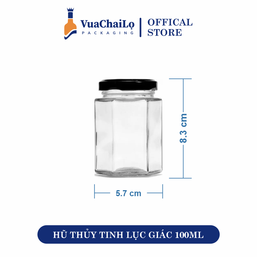 Hũ Thủy Tinh Lục Giác 100ml
