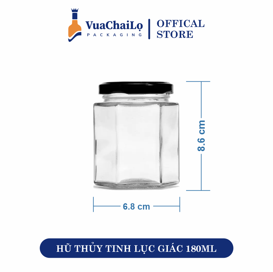 Hũ Thủy Tinh Lục Giác 180ml
