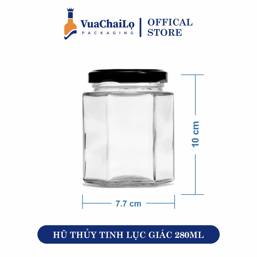 Hũ Thủy Tinh Lục Giác 280ml