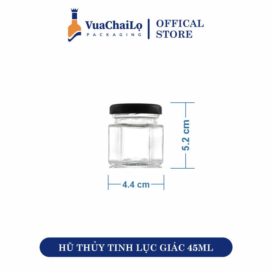 Hũ Thủy Tinh Lục Giác 45ml