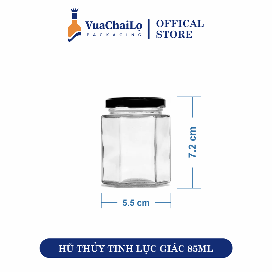 Hũ Thủy Tinh Lục Giác 85ml