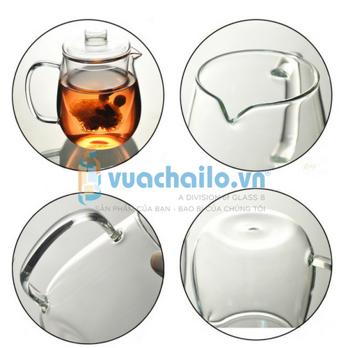 Ấm Thủy Tinh Ủ Trà Lõi Lọc 700ml