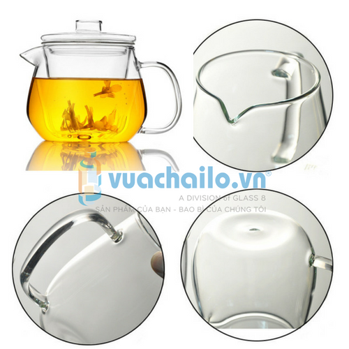 Ấm Thủy Tinh Ủ Trà Tròn Lùn 500ml