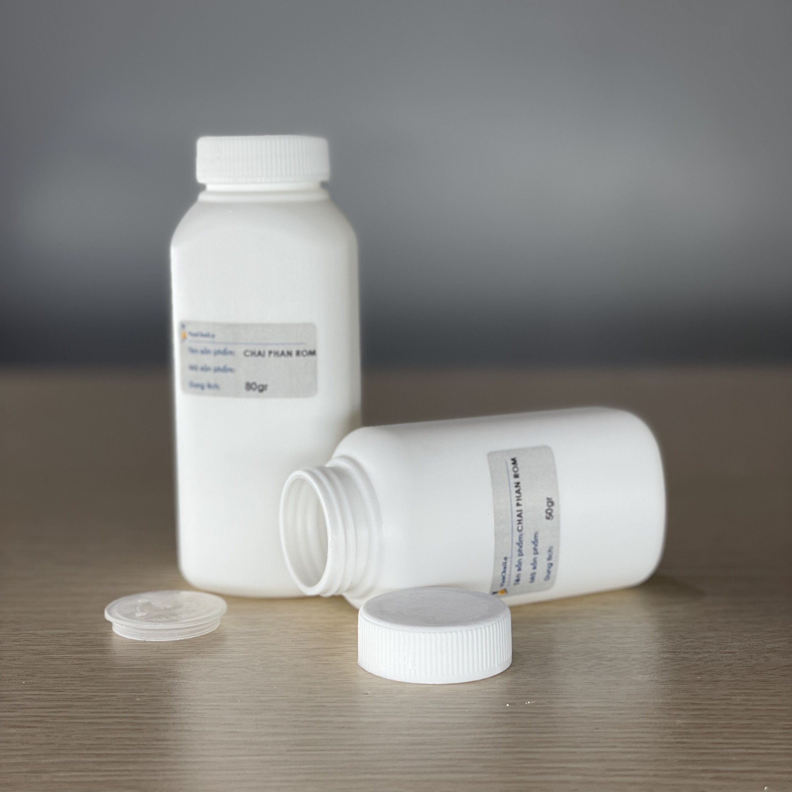 Chai Đựng Phấn Rôm Nhựa HDPE 50gr Và 80gr