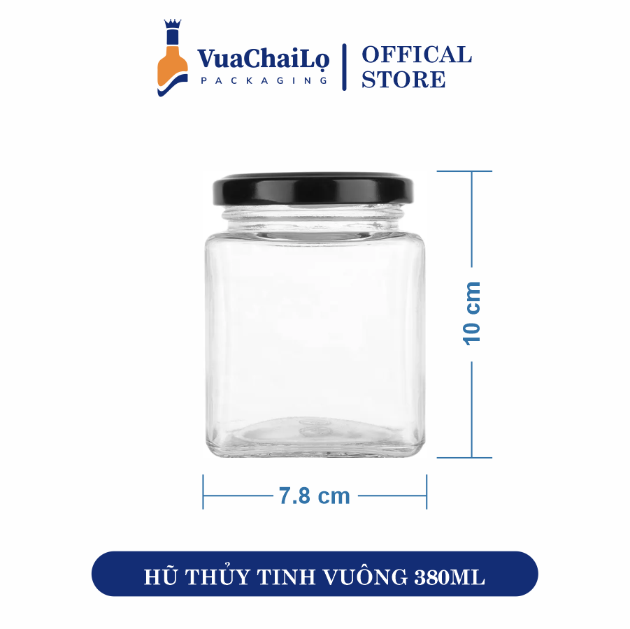 Hũ Thủy Tinh Vuông 380ml