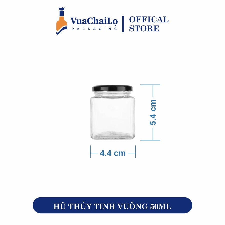 Hũ Thủy Tinh Vuông 50ml