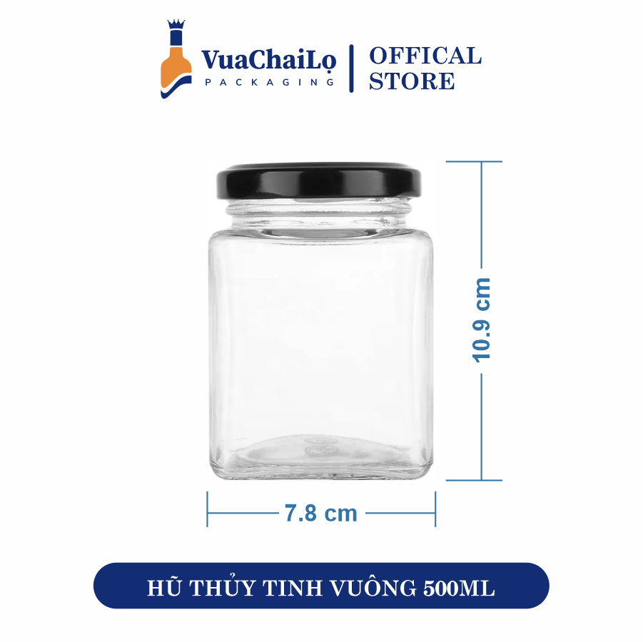 Hũ Thủy Tinh Vuông 500ml