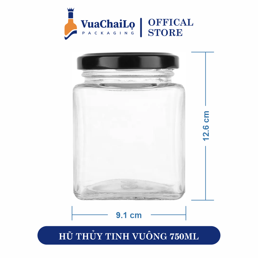 Hũ Thủy Tinh Vuông 750ml