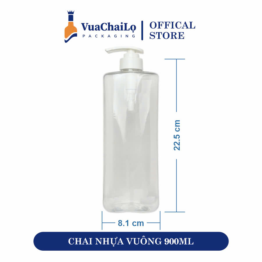 Chai Nhựa Vuông 900ML
