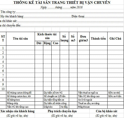 Báo giá dịch vụ vận chuyển