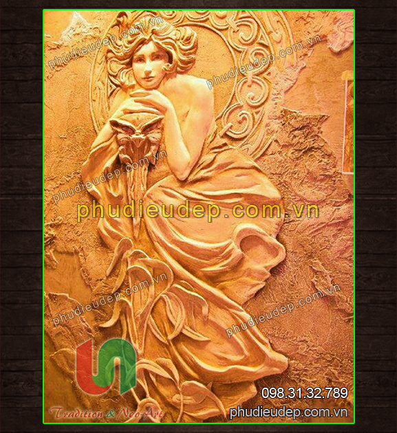 phù điêu cô gái châu Âu