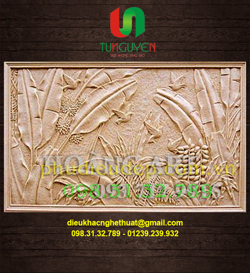 phù điêu lá chuối, phù điêu lá chuối giả đồng, phù điêu lá chuối composite