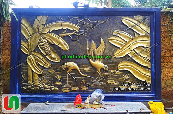 PHÙ ĐIÊU CHIM HẠC VÀ CÂY CHUỐI