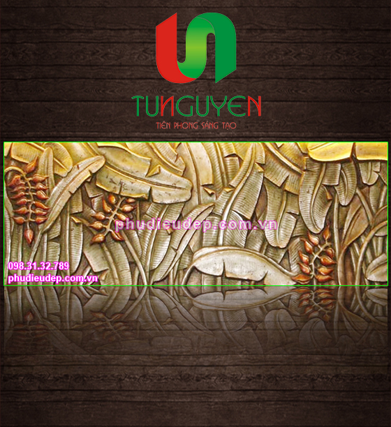 phù điêu hoa chuối, phù điêu hoa chuối rừng, phù điêu hoa lá