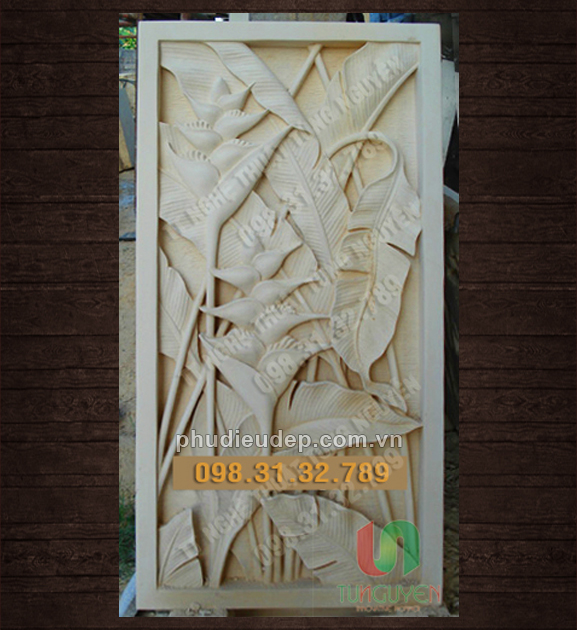 Phù điêu hoa chuối rừng, phù điêu hoa chuối composite, phù điêu hoa chuối giả đồng