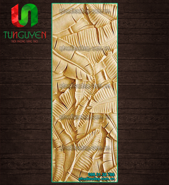 phù điêu lá chuối nằm trong danh mục phù điêu hoa lá, trang tư gia và nhà hàng, bar...