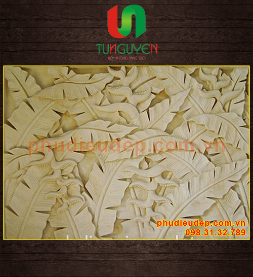 Phù điêu lá chuối, phù điêu hoa chuối rừng, phù điêu composite giả đồng